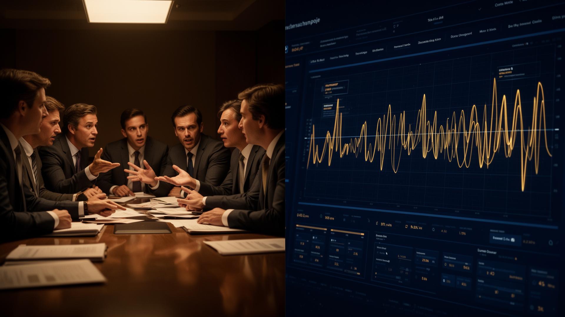 Strategists debating vs. EmotionTrac dashboard